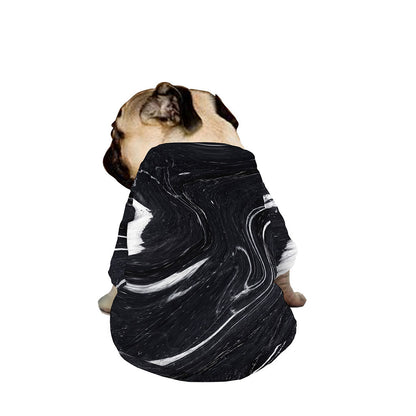 Black White Liquid Marble Print Dog Zip Up Jacket