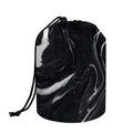 Black White Liquid Marble Print Drawstring Makeup Bag