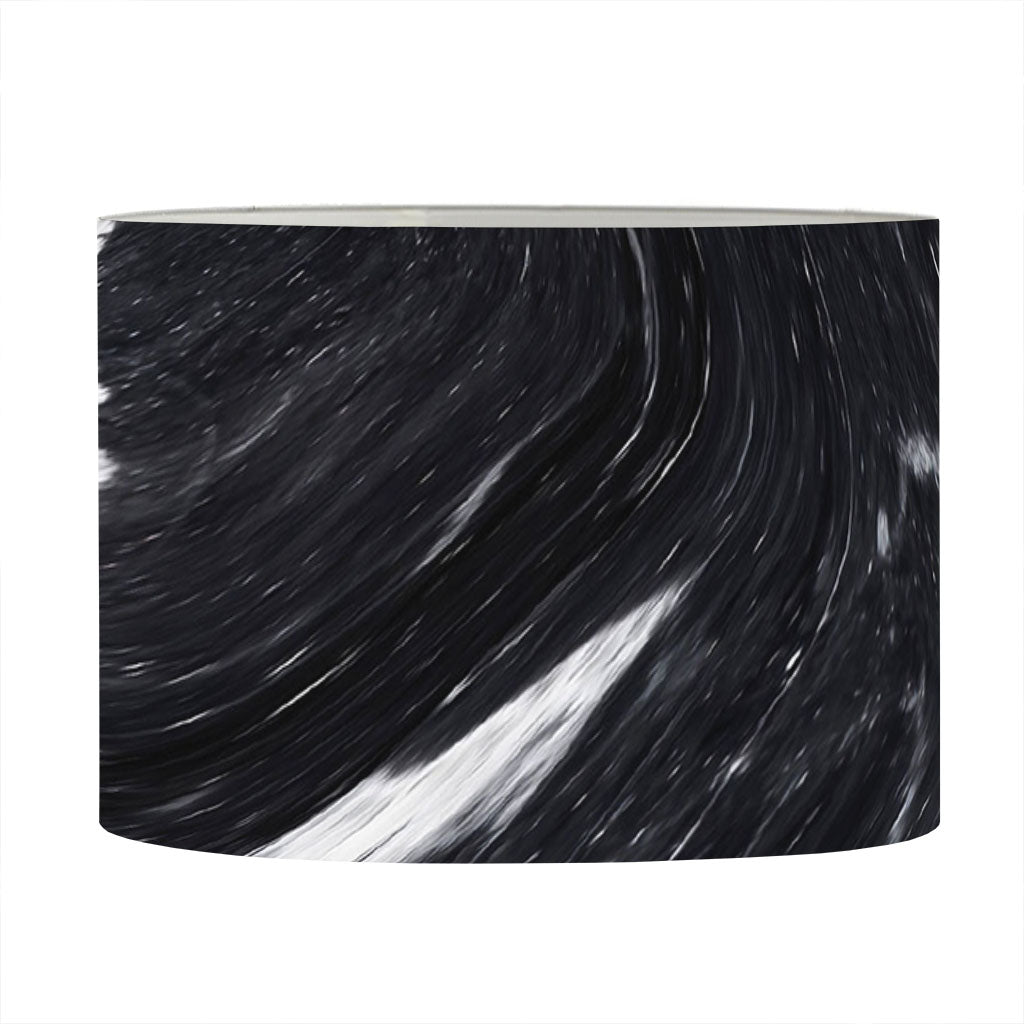 Black White Liquid Marble Print Drum Lamp Shade