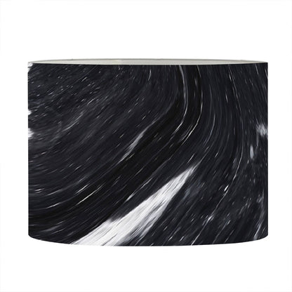 Black White Liquid Marble Print Drum Lamp Shade