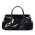 Black White Liquid Marble Print Duffel Bag