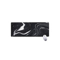 Black White Liquid Marble Print Extended Mouse Pad