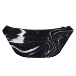 Black White Liquid Marble Print Fanny Pack