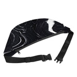 Black White Liquid Marble Print Fanny Pack