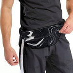 Black White Liquid Marble Print Fanny Pack