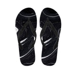 Black White Liquid Marble Print Flip Flops