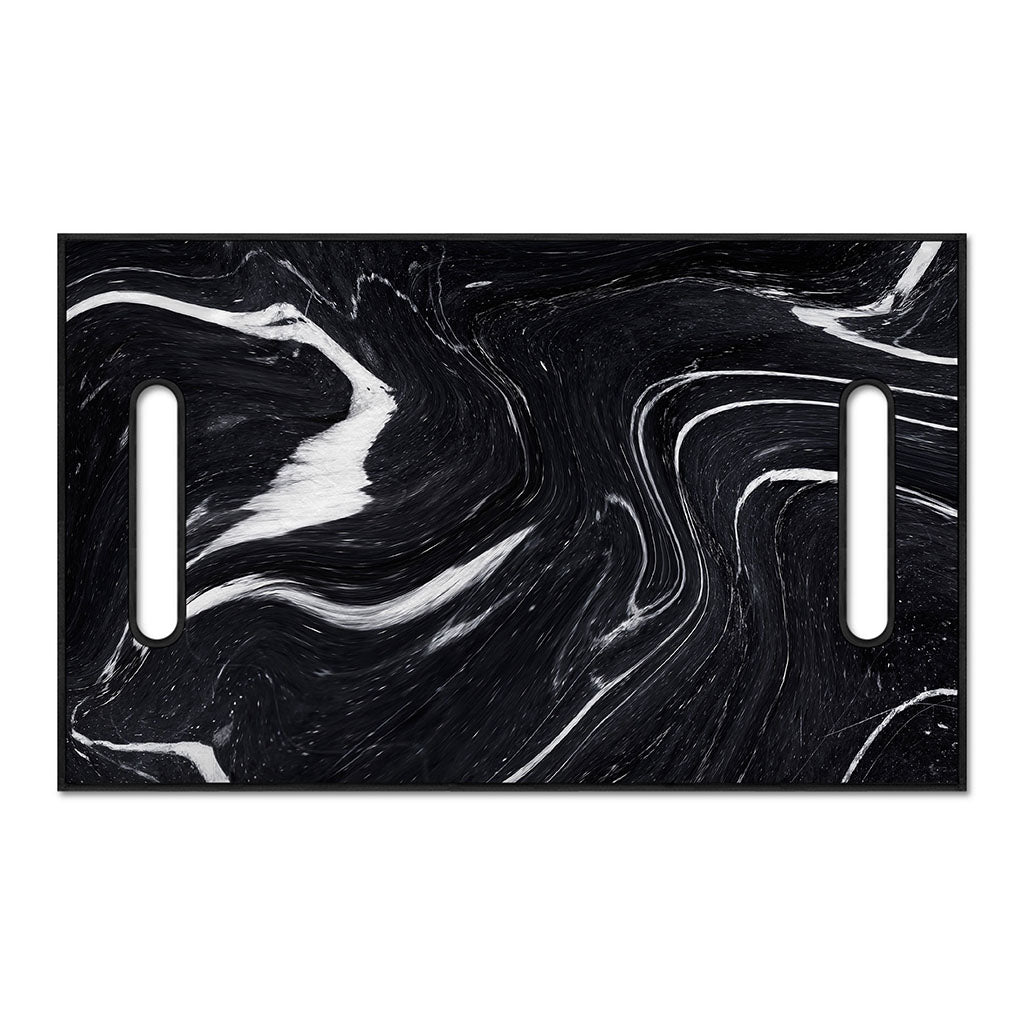 Black White Liquid Marble Print Golf Cart Seat Cover