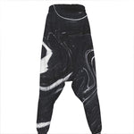 Black White Liquid Marble Print Hammer Pants