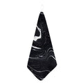 Black White Liquid Marble Print Hand Towel