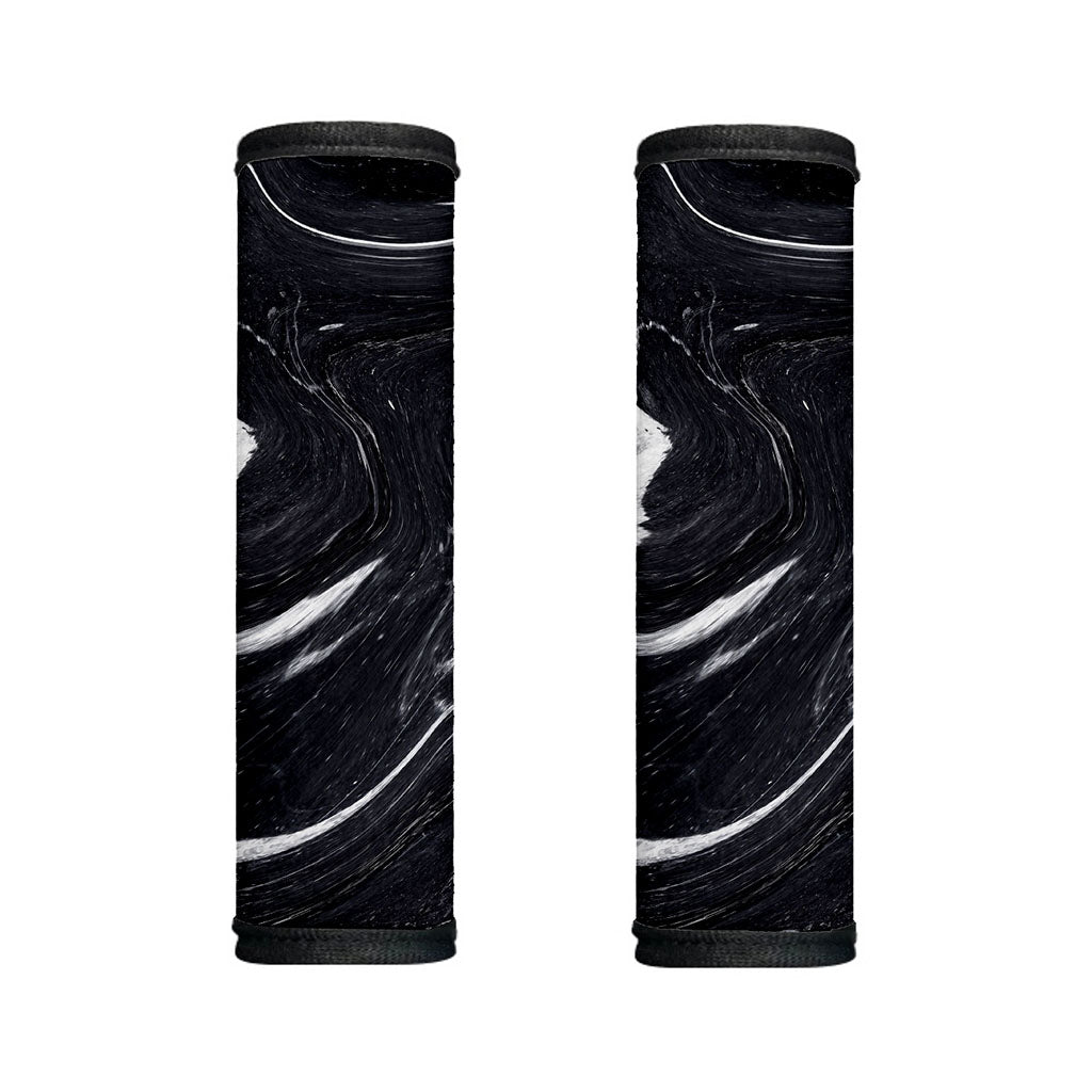 Black White Liquid Marble Print Handle Covers