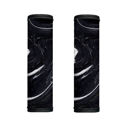 Black White Liquid Marble Print Handle Covers