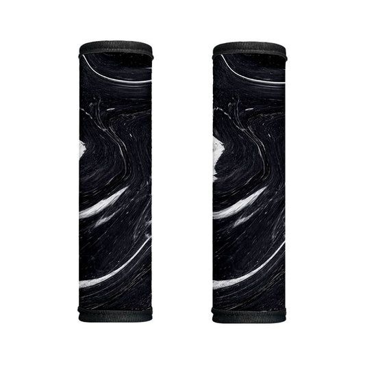 Black White Liquid Marble Print Handle Covers