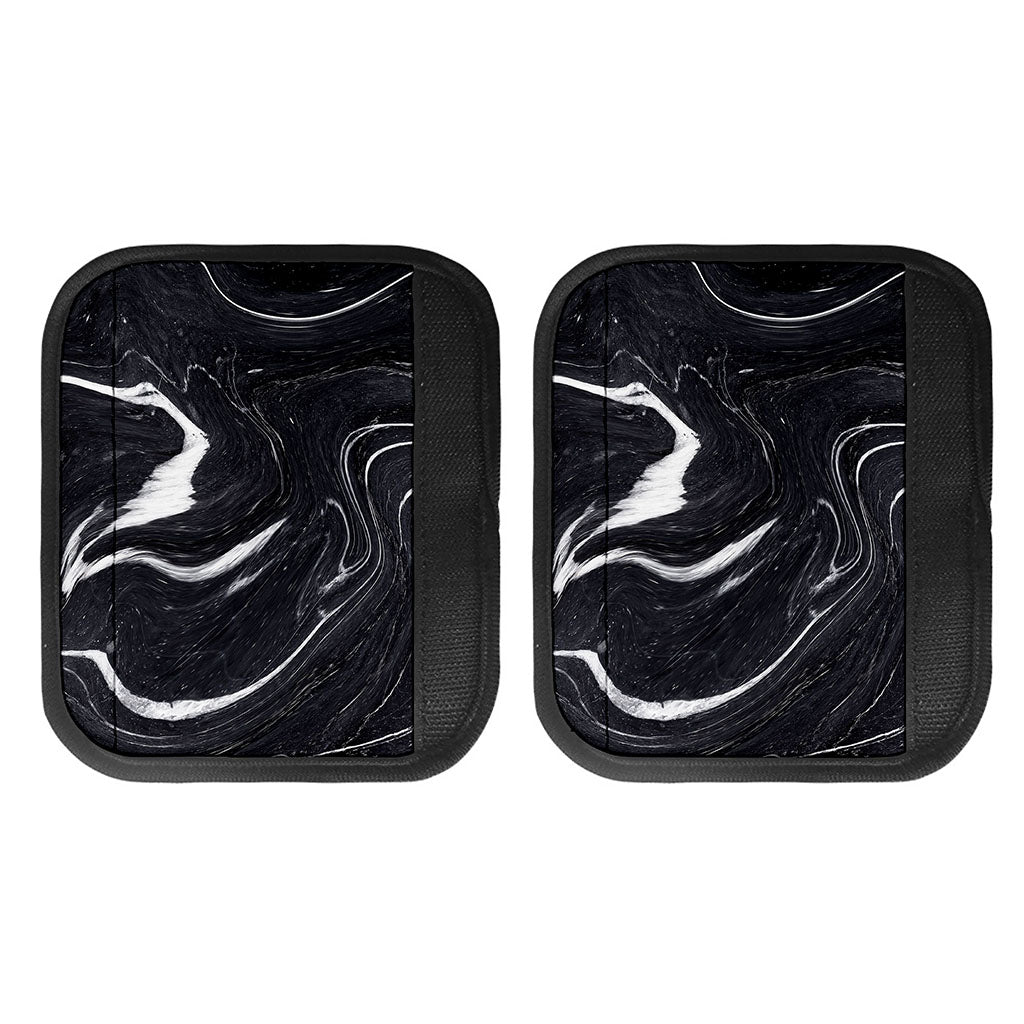 Black White Liquid Marble Print Handle Covers