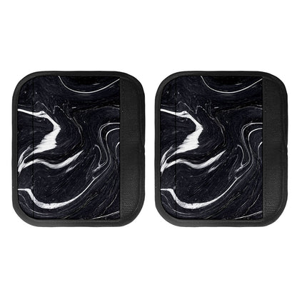 Black White Liquid Marble Print Handle Covers