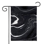 Black White Liquid Marble Print House Flag