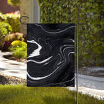 Black White Liquid Marble Print House Flag