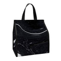 Black White Liquid Marble Print Insulated Lunch Tote