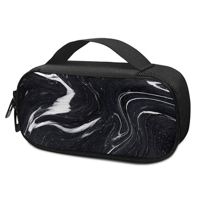 Black White Liquid Marble Print Insulin Cooler Travel Case