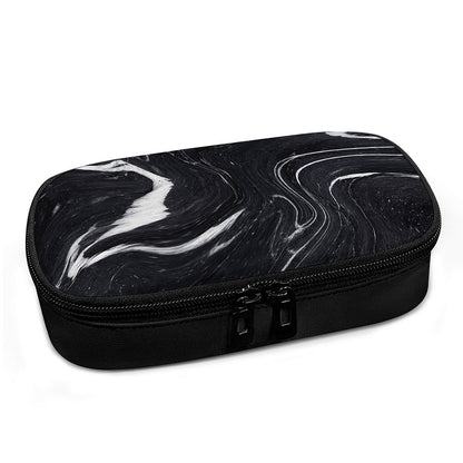 Black White Liquid Marble Print Insulin Cooler Travel Case