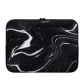 Black White Liquid Marble Print Laptop Sleeve