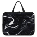 Black White Liquid Marble Print Laptop Sleeve With Handle