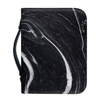 Black White Liquid Marble Print Leather Bible Cover