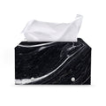 Black White Liquid Marble Print Leather Tissue Box Cover