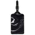 Black White Liquid Marble Print Luggage Tag