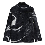 Black White Liquid Marble Print Men's Blazer