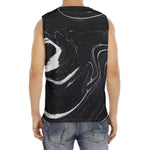 Black White Liquid Marble Print Men's Fitness Tank Top