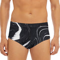 Black White Liquid Marble Print Men's Triangle Swim Briefs