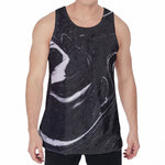 Black White Liquid Marble Print Men's Velvet Tank Top