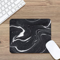 Black White Liquid Marble Print Mouse Pad