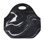 Black White Liquid Marble Print Neoprene Lunch Bag