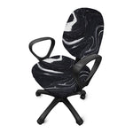 Black White Liquid Marble Print Office Chair Cover