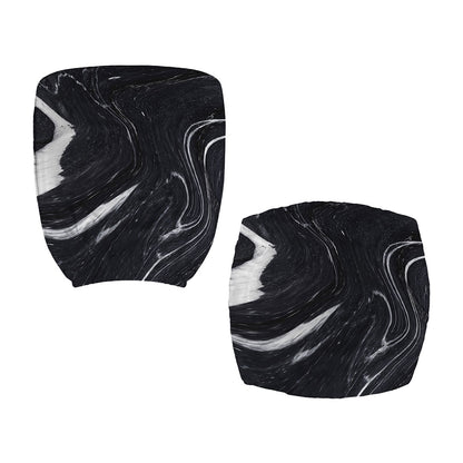Black White Liquid Marble Print Office Chair Cover