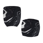 Black White Liquid Marble Print Office Chair Cover