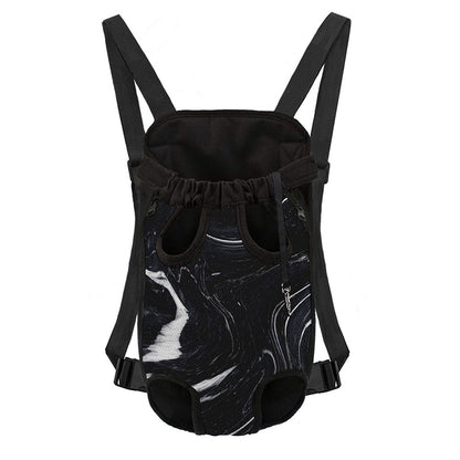 Black White Liquid Marble Print Pet Carrier Backpack