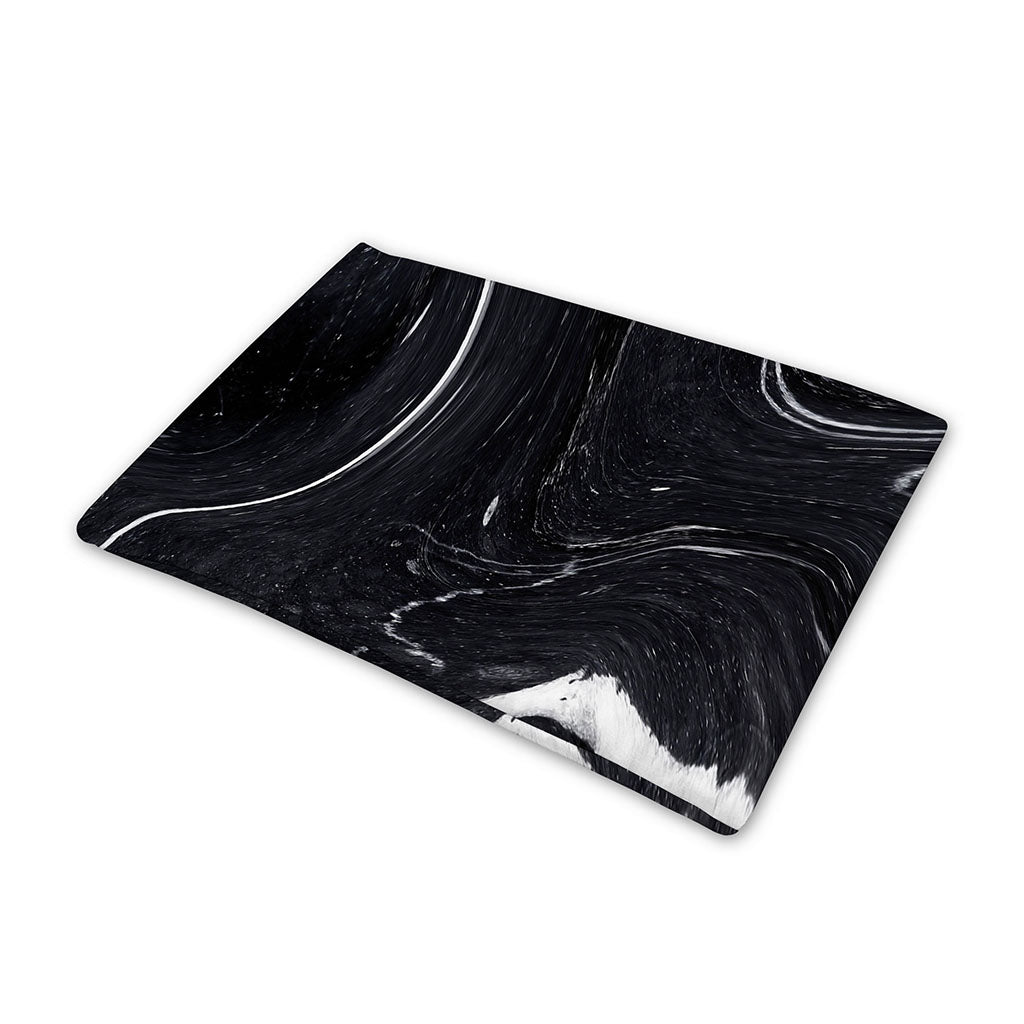 Black White Liquid Marble Print Pet Cooling Mat Cover