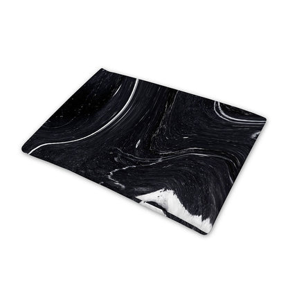 Black White Liquid Marble Print Pet Cooling Mat Cover