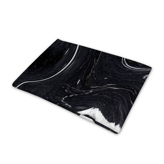 Black White Liquid Marble Print Pet Cooling Mat Cover
