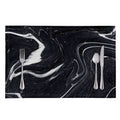 Black White Liquid Marble Print Placemat