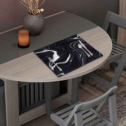 Black White Liquid Marble Print Placemat