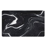 Black White Liquid Marble Print Polyester Doormat