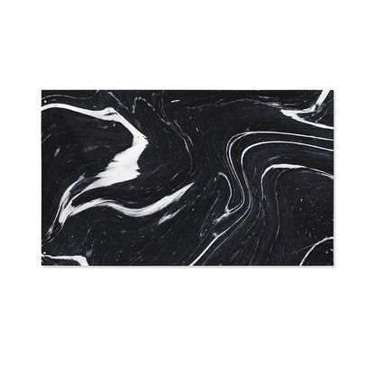 Black White Liquid Marble Print Polyester Flag