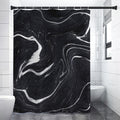 Black White Liquid Marble Print Premium Shower Curtain
