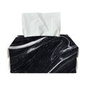 Black White Liquid Marble Print Rectangle Tissue Box Cover