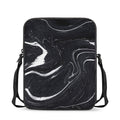 Black White Liquid Marble Print Rectangular Crossbody Bag