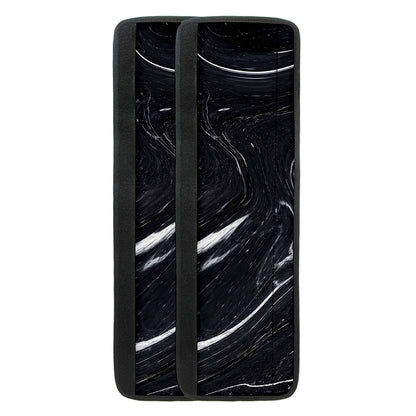 Black White Liquid Marble Print Refrigerator Handle Covers