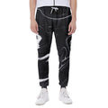 Black White Liquid Marble Print Joggers